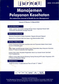 Jurnal Manajemen Pelayanan Kesehatan