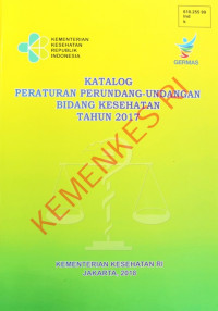 Katalog Peraturan Perundang-Undangan Bidang Kesehatan Tahun 2017