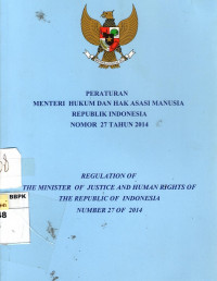 Peraturan Menteri Hukum dan Hak Asasi Manusia Republik Indonesia No. 27 Tahun 2014