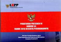 Peraturan Presiden RI Nomor 54 Tahun 2010 Beserta Perubahannya