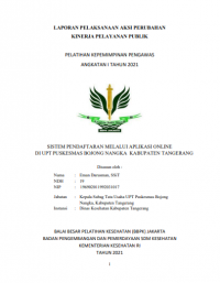 Image of Sistem Pendaftaran Melalui Aplikasi Online Di UPT Puskesmas Bojong Nangka Kabupaten Tangerang