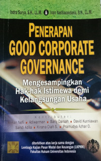 Penerapan Good Corporate Governance : mengesampingkan hak-hak istimewa demi kelangsungan usaha